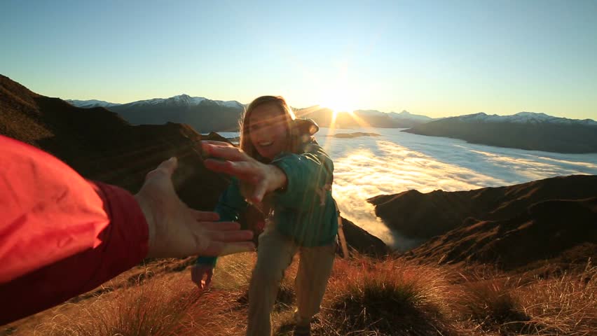 woman reaching out her hand